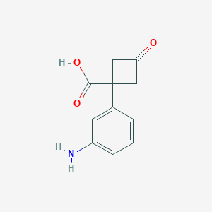 molecular formula C11H11NO3 B8059491 1-(3-Aminophenyl)-3-oxocyclobutane-1-carboxylic acid 