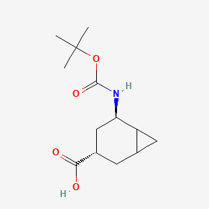 molecular formula C13H21NO4 B8059538 rac-(3R,5S)-5-{[(tert-butoxy)carbonyl]amino}bicyclo[4.1.0]heptane-3-carboxylic acid 