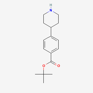 molecular formula C16H23NO2 B8059544 Tert-butyl 4-(piperidin-4-yl)benzoate 