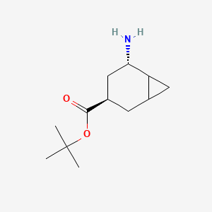 molecular formula C12H21NO2 B8059550 rac-tert-butyl (3R,5S)-5-aminobicyclo[4.1.0]heptane-3-carboxylate 