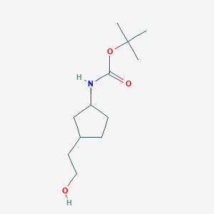 molecular formula C12H23NO3 B8059555 tert-butyl N-[3-(2-hydroxyethyl)cyclopentyl]carbamate 