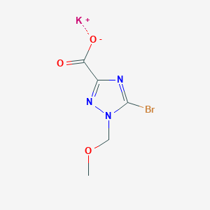 molecular formula C5H5BrKN3O3 B8059587 Potassium 5-bromo-1-(methoxymethyl)-1h-1,2,4-triazole-3-carboxylate 