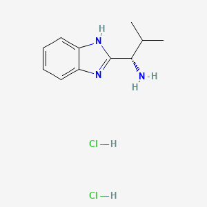 molecular formula C11H17Cl2N3 B8059600 (S)-1-(1H-Benzo[d]imidazol-2-yl)-2-methylpropan-1-amine dihydrochloride 