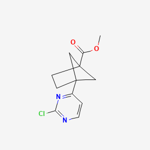 molecular formula C12H13ClN2O2 B8059612 Methyl 4-(2-chloropyrimidin-4-yl)bicyclo[2.1.1]hexane-1-carboxylate 