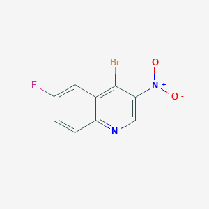 molecular formula C9H4BrFN2O2 B8059643 4-Bromo-6-fluoro-3-nitroquinoline 