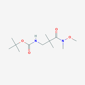 molecular formula C12H24N2O4 B8059660 tert-butyl N-[3-[methoxy(methyl)amino]-2,2-dimethyl-3-oxopropyl]carbamate 