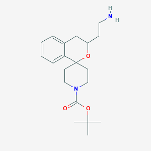 molecular formula C20H30N2O3 B8059670 Tert-butyl 3-(2-aminoethyl)spiro[3,4-dihydroisochromene-1,4'-piperidine]-1'-carboxylate 