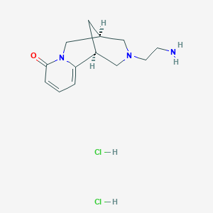 molecular formula C13H21Cl2N3O B8059673 (1S,9S)-11-(2-aminoethyl)-7,11-diazatricyclo[7.3.1.02,7]trideca-2,4-dien-6-one;dihydrochloride 