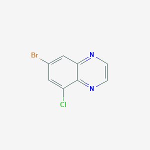 molecular formula C8H4BrClN2 B8059677 7-溴-5-氯喹喔啉 