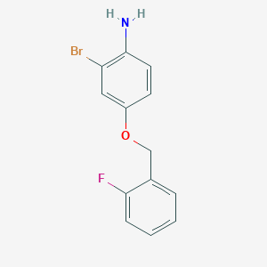 molecular formula C13H11BrFNO B8059684 2-Bromo-4-[(2-fluorobenzyl)oxy]aniline 
