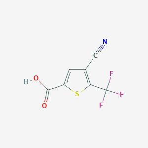molecular formula C7H2F3NO2S B8059702 4-Cyano-5-(trifluoromethyl)thiophene-2-carboxylic acid 