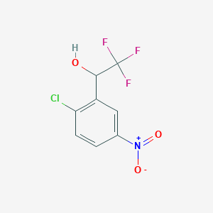 molecular formula C8H5ClF3NO3 B8059710 2-Chloro-5-nitro-alpha-(trifluoromethyl)benzyl Alcohol 