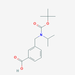 molecular formula C16H23NO4 B8059731 3-[(tert-Butoxycarbonylisopropylamino)-methyl]-benzoic acid 
