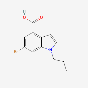 molecular formula C12H12BrNO2 B8059770 6-Bromo-1-propyl-1H-indole-4-carboxylic acid 