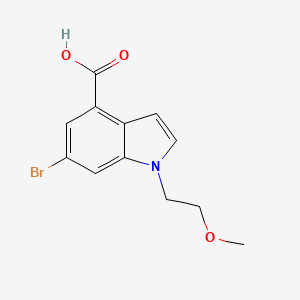 molecular formula C12H12BrNO3 B8059777 6-Bromo-1-(2-methoxyethyl)-1H-indole-4-carboxylic acid 