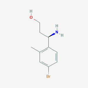 molecular formula C10H14BrNO B8059864 (3R)-3-Amino-3-(4-bromo-2-methylphenyl)propan-1-OL 