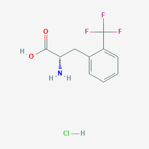 molecular formula C10H11ClF3NO2 B8059917 (2S)-2-amino-3-[2-(trifluoromethyl)phenyl]propanoic acid;hydrochloride 