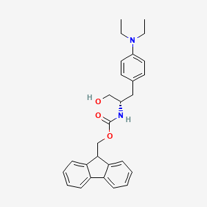 molecular formula C28H32N2O3 B8059924 9H-fluoren-9-ylmethyl N-[(2S)-1-[4-(diethylamino)phenyl]-3-hydroxypropan-2-yl]carbamate 