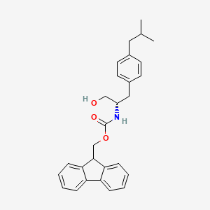 molecular formula C28H31NO3 B8059935 9H-fluoren-9-ylmethyl N-[(2S)-1-hydroxy-3-[4-(2-methylpropyl)phenyl]propan-2-yl]carbamate 