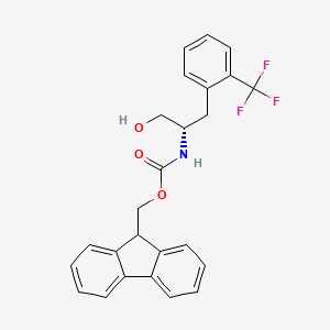 molecular formula C25H22F3NO3 B8059938 9H-fluoren-9-ylmethyl N-[(2S)-1-hydroxy-3-[2-(trifluoromethyl)phenyl]propan-2-yl]carbamate 