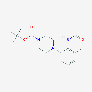 molecular formula C18H27N3O3 B8059952 Tert-butyl 4-(2-acetamido-3-methylphenyl)piperazine-1-carboxylate 