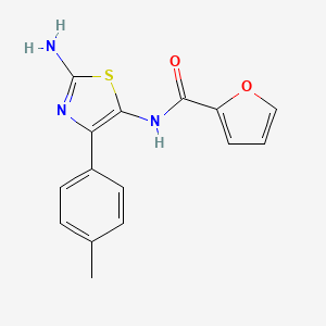 molecular formula C15H13N3O2S B8060015 N-[2-amino-4-(4-methylphenyl)-1,3-thiazol-5-yl]furan-2-carboxamide 