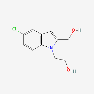 molecular formula C11H12ClNO2 B8060031 2-[5-Chloro-2-(hydroxymethyl)indol-1-yl]ethanol 