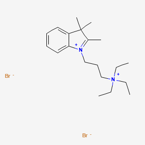 molecular formula C20H34Br2N2 B8060055 Triethyl-[3-(2,3,3-trimethylindol-1-ium-1-yl)propyl]azanium;dibromide 