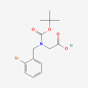 molecular formula C14H18BrNO4 B8060063 2-{[(2-Bromophenyl)methyl][(tert-butoxy)carbonyl]amino}acetic acid 