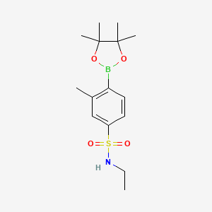 molecular formula C15H24BNO4S B8060071 N-Ethyl-3-methyl-4-(4,4,5,5-tetramethyl-[1,3,2]dioxaborolan-2-yl)-benzenesulfonamide 