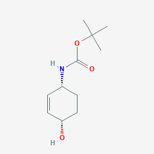 molecular formula C11H19NO3 B8060078 [(1R,4S)-4-Hydroxy-2-cyclohexenyl]carbamic acid tert-butyl ester 