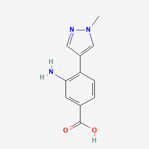 molecular formula C11H11N3O2 B8060106 3-Amino-4-(1-methyl-1H-pyrazol-4-yl)benzoic acid 