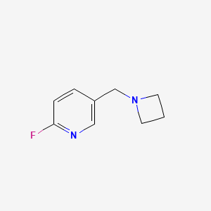 molecular formula C9H11FN2 B8060136 5-[(Azetidin-1-yl)methyl]-2-fluoropyridine 