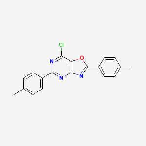 molecular formula C19H14ClN3O B8060149 7-Chloro-2,5-bis(4-methylphenyl)-[1,3]oxazolo[4,5-d]pyrimidine 