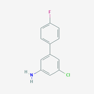 molecular formula C12H9ClFN B8060219 3-Chloro-5-(4-fluorophenyl)aniline 