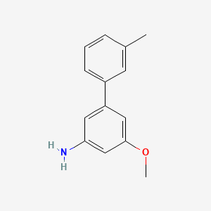 molecular formula C14H15NO B8060230 3-Methoxy-5-(3-methylphenyl)aniline 