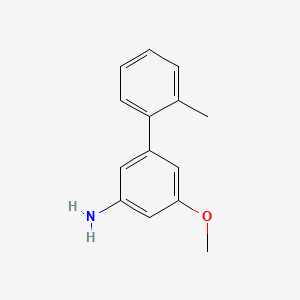 molecular formula C14H15NO B8060240 3-Methoxy-5-(2-methylphenyl)aniline 