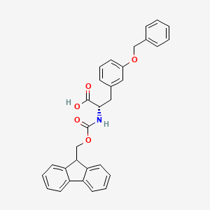 molecular formula C31H27NO5 B8060263 (2S)-2-(9H-fluoren-9-ylmethoxycarbonylamino)-3-(3-phenylmethoxyphenyl)propanoic acid 