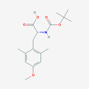 molecular formula C17H25NO5 B8060280 (2R)-3-(4-methoxy-2,6-dimethylphenyl)-2-[(2-methylpropan-2-yl)oxycarbonylamino]propanoic acid 