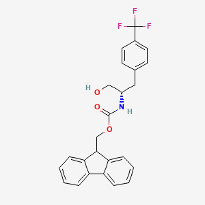 molecular formula C25H22F3NO3 B8060299 9H-fluoren-9-ylmethyl N-[(2S)-1-hydroxy-3-[4-(trifluoromethyl)phenyl]propan-2-yl]carbamate 