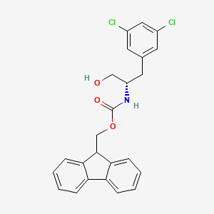 molecular formula C24H21Cl2NO3 B8060306 9H-fluoren-9-ylmethyl N-[(2S)-1-(3,5-dichlorophenyl)-3-hydroxypropan-2-yl]carbamate 