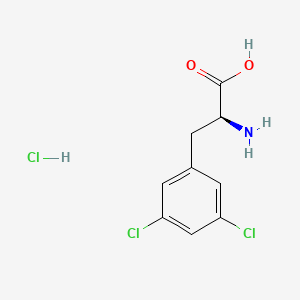 molecular formula C9H10Cl3NO2 B8060310 Phenylalanine, 3,5-dichloro-, hydrochloride (9CI) 