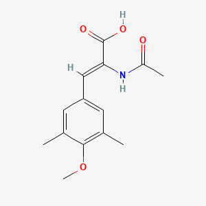 molecular formula C14H17NO4 B8060328 (Z)-2-acetamido-3-(4-methoxy-3,5-dimethylphenyl)prop-2-enoic acid 