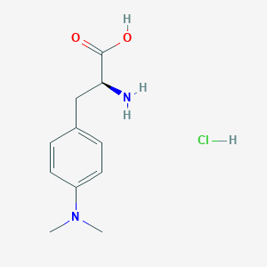 molecular formula C11H17ClN2O2 B8060339 (2S)-2-amino-3-[4-(dimethylamino)phenyl]propanoic acid;hydrochloride 