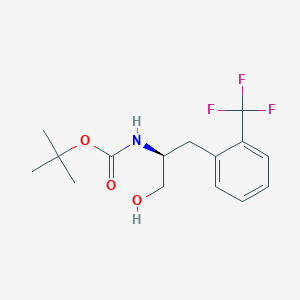 molecular formula C15H20F3NO3 B8060342 1,1-dimethylethyl ((1S)-2-hydroxy-1-{[2-(trifluoromethyl)phenyl]methyl}ethyl)carbamate 