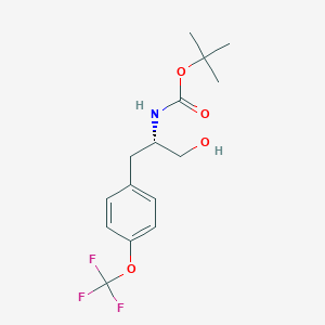 molecular formula C15H20F3NO4 B8060361 tert-butyl N-[(2S)-1-hydroxy-3-[4-(trifluoromethoxy)phenyl]propan-2-yl]carbamate 