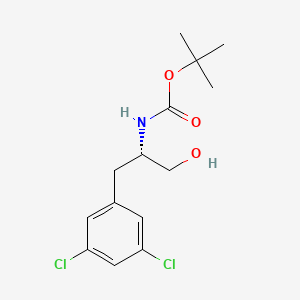 molecular formula C14H19Cl2NO3 B8060377 tert-butyl N-[(2S)-1-(3,5-dichlorophenyl)-3-hydroxypropan-2-yl]carbamate 