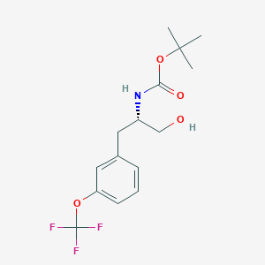 molecular formula C15H20F3NO4 B8060381 tert-butyl N-[(2S)-1-hydroxy-3-[3-(trifluoromethoxy)phenyl]propan-2-yl]carbamate 