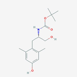 molecular formula C16H25NO4 B8060409 tert-butyl N-[(2S)-1-hydroxy-3-(4-hydroxy-2,6-dimethylphenyl)propan-2-yl]carbamate 