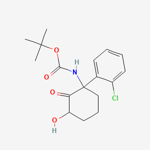 molecular formula C17H22ClNO4 B8060411 Tert-butyl 1-(2-chlorophenyl)-3-hydroxy-2-oxocyclohexylcarbamate 